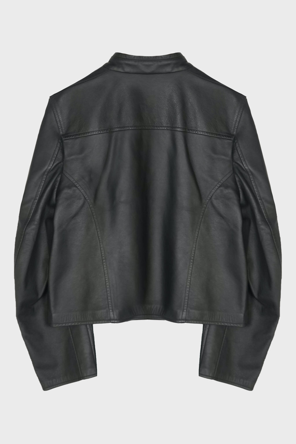 BOXY MOTO LEATHER JACKET BLACK