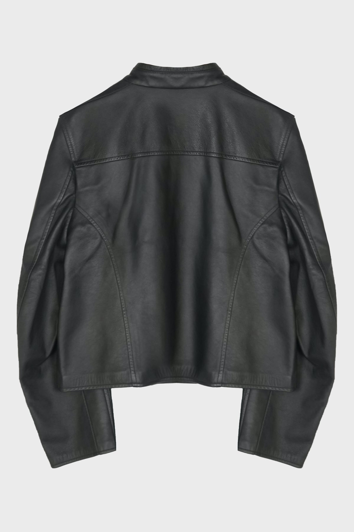 BOXY MOTO LEATHER JACKET BLACK