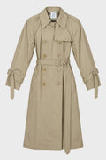 ROUND SHOULDER OPEN BACK TRENCHCOAT CAMEL