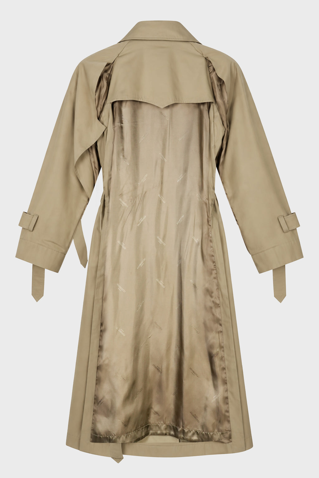 ROUND SHOULDER OPEN BACK TRENCHCOAT CAMEL