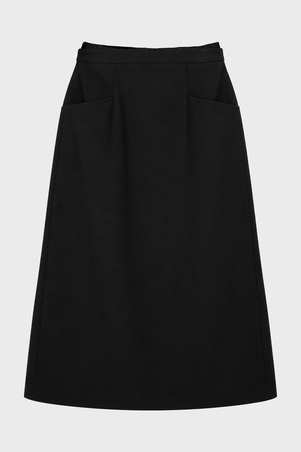 OPEN BACK TAILORED SKIRT W DETACHABLE UNDERSKIRT BLACK