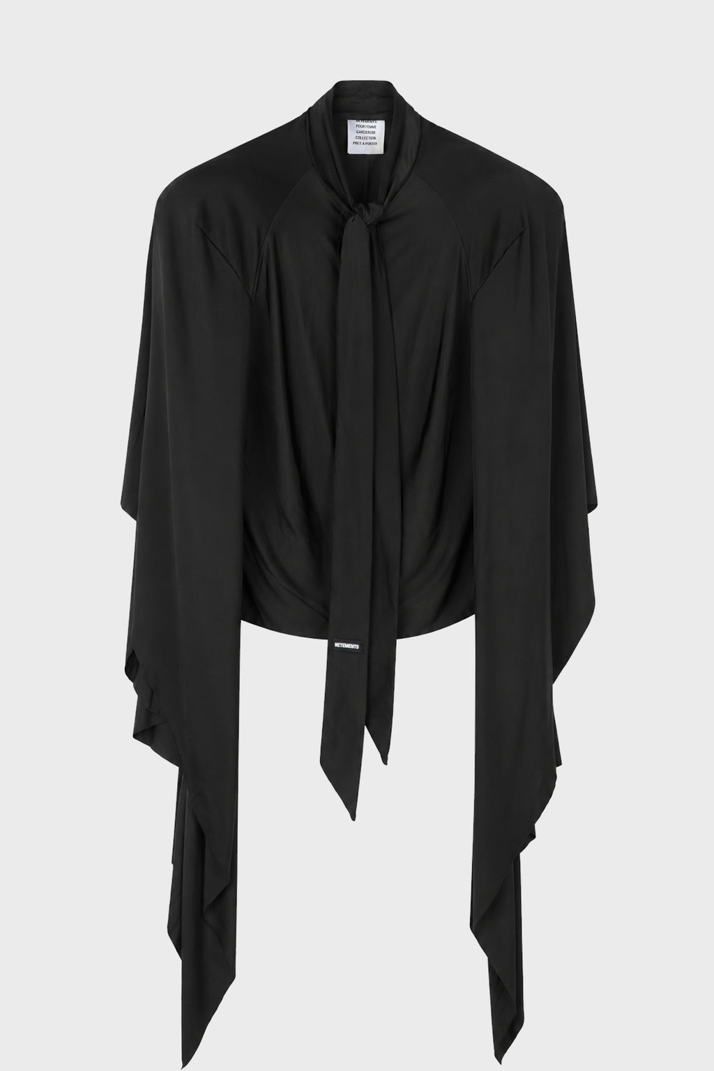 ROUND SHOULDER BLOUSE BLACK