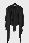 ROUND SHOULDER BLOUSE BLACK