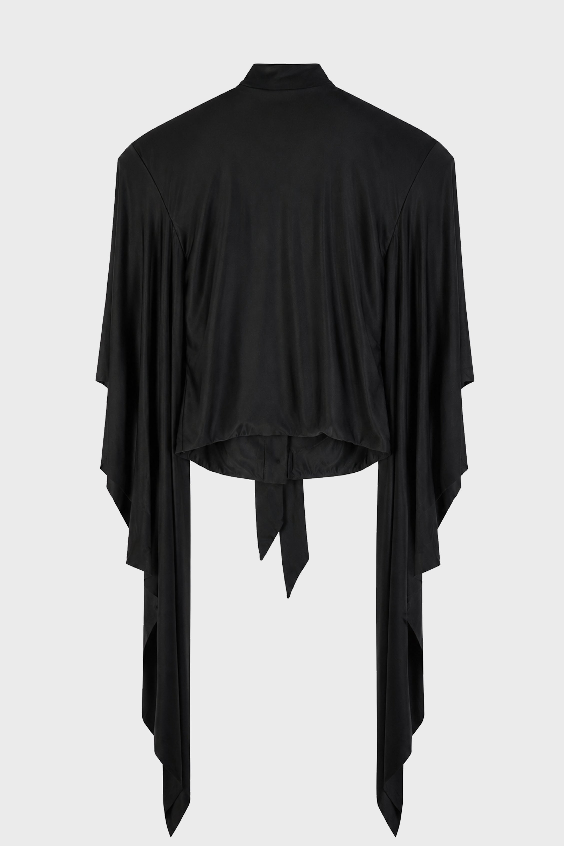 ROUND SHOULDER BLOUSE BLACK