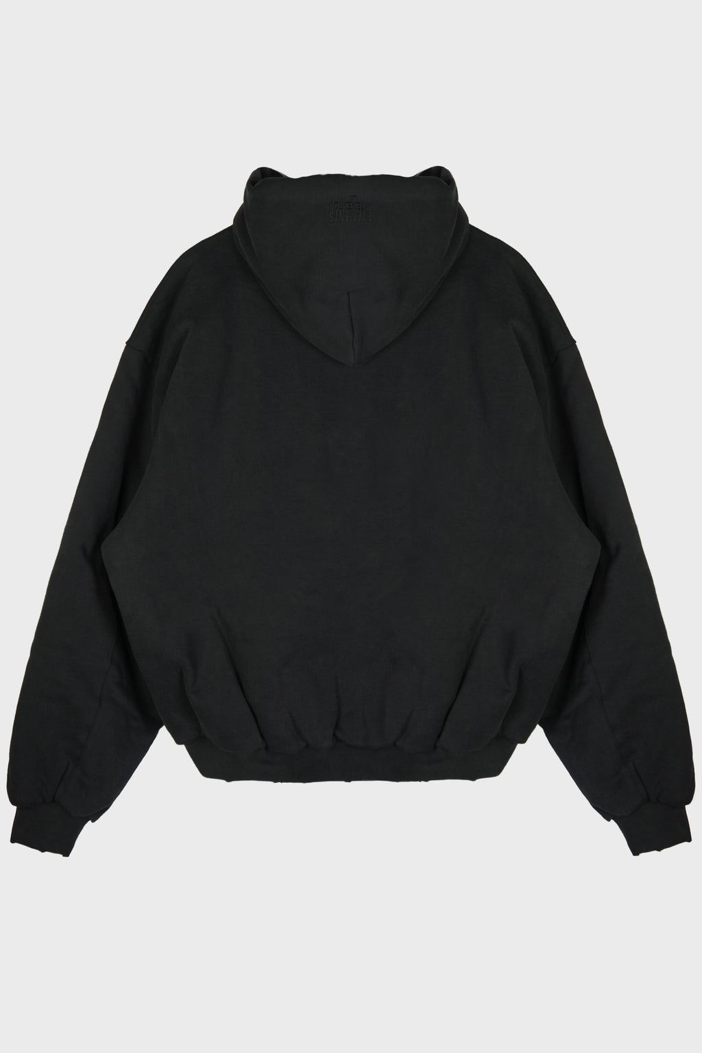PUFFED ZIP-UP HOODIE WASHED BLACK