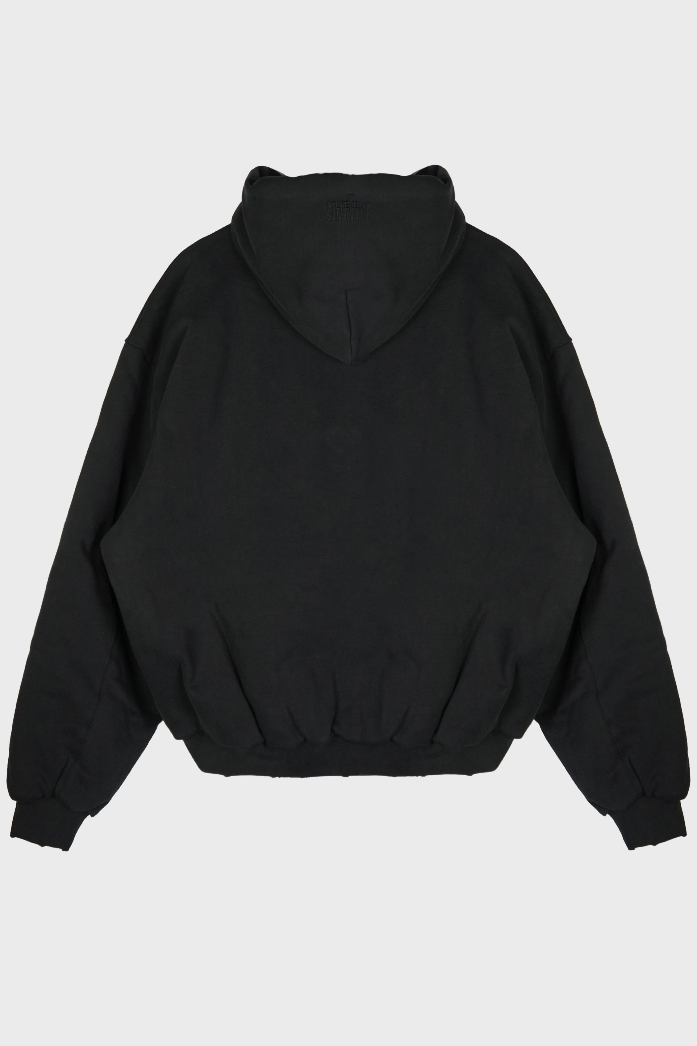 PUFFED ZIP-UP HOODIE WASHED BLACK