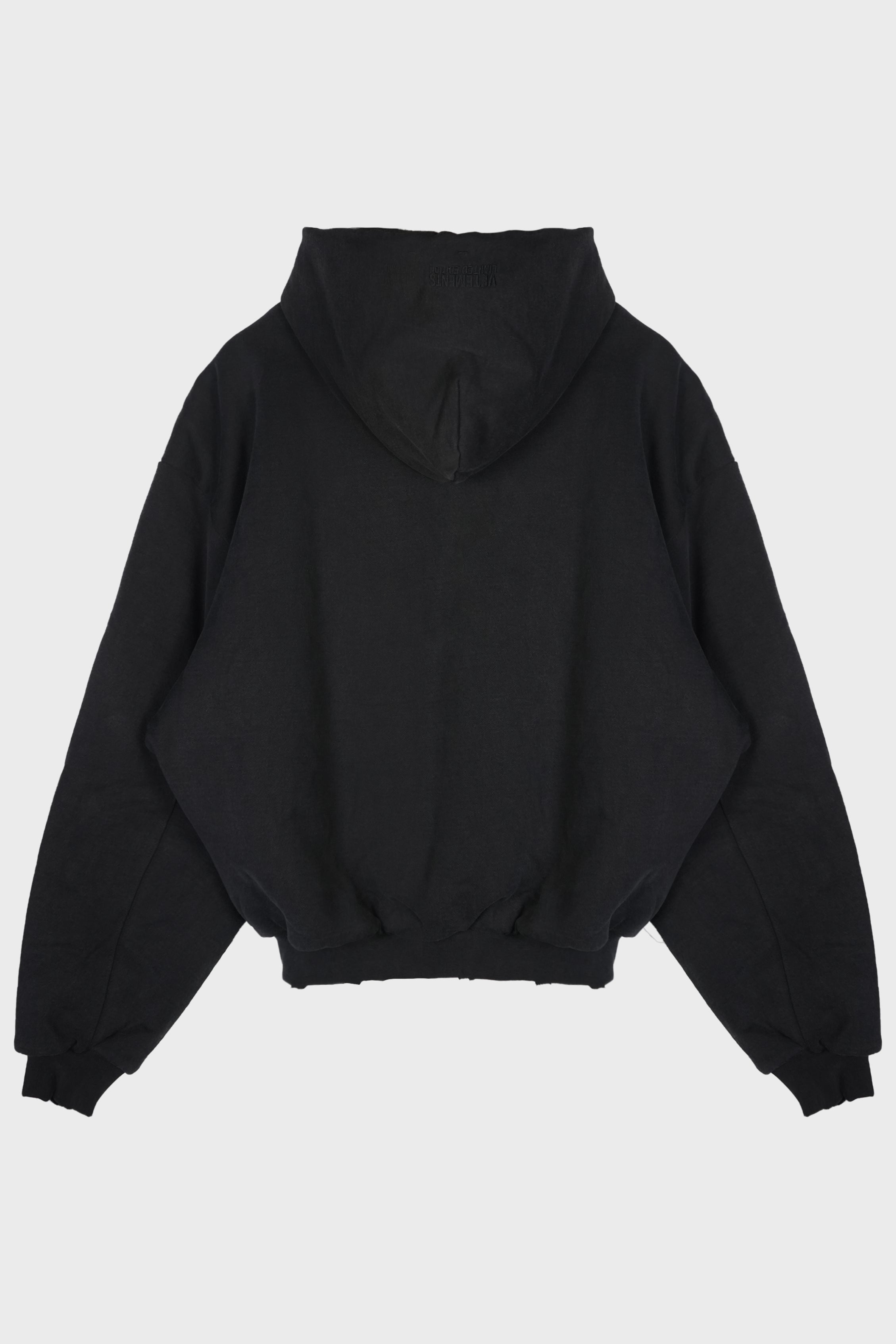 PUFFED ZIP-UP HOODIE FREE FRANCE WASHED BLACK