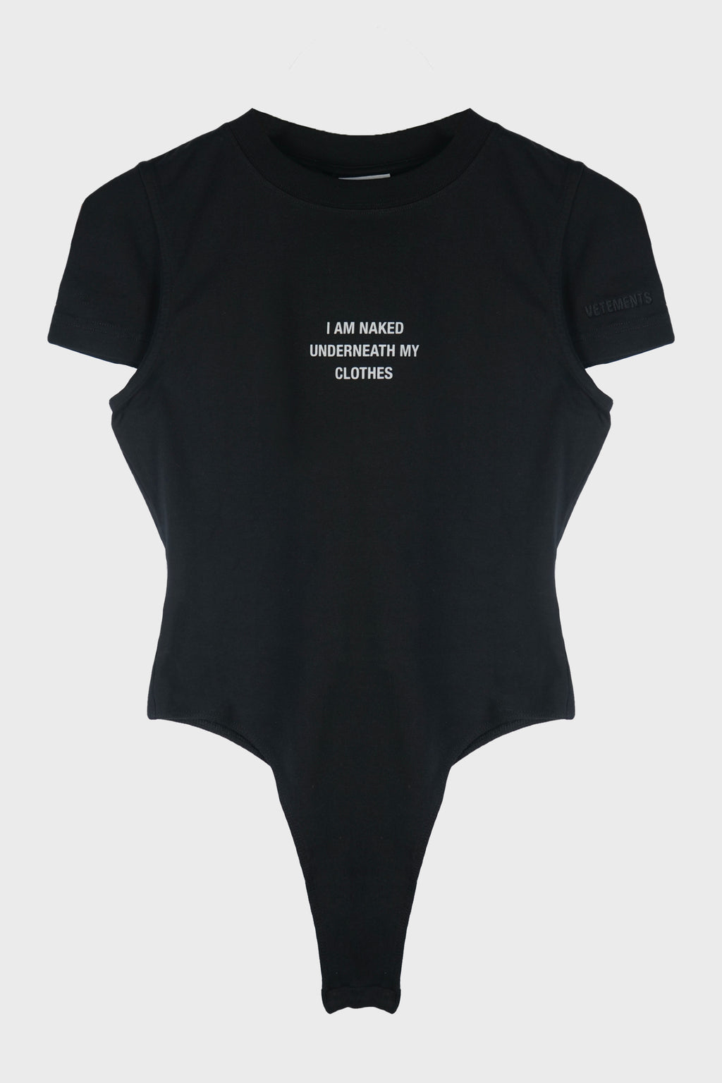 I AM NAKED UNDER MY CLOTHES FRONT SLEEVE BODY WASHED BLACK
