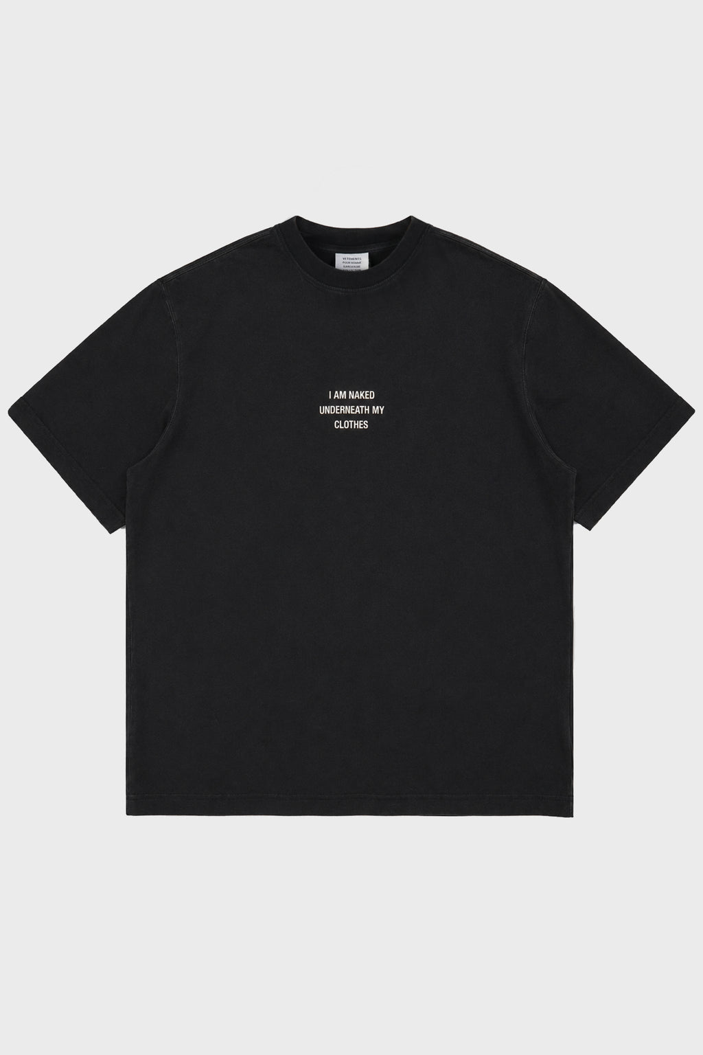 I AM NAKED UNDER MY CLOTHES REGULAR FIT T-SHIRT WASHED BLACK