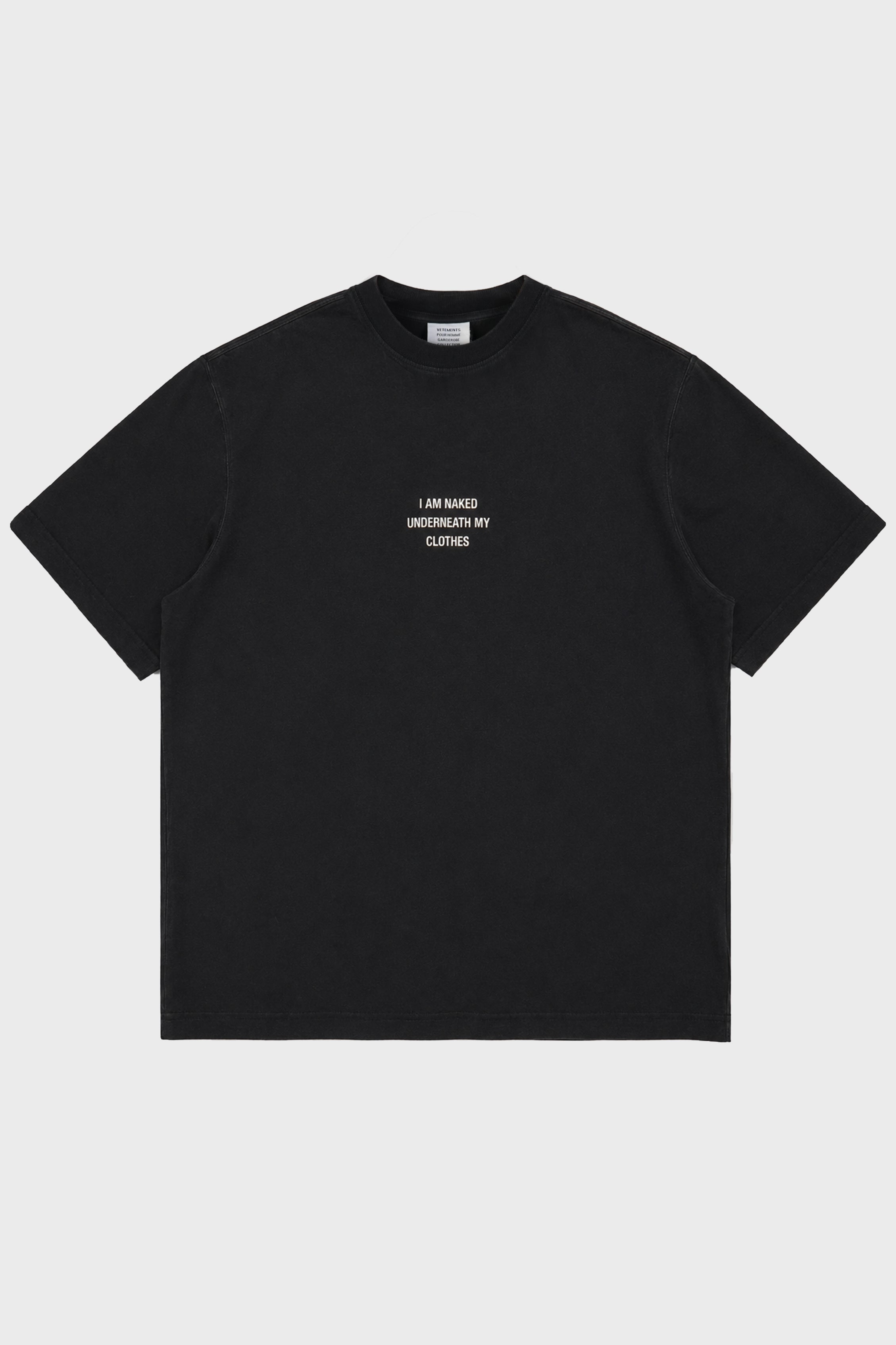 I AM NAKED UNDER MY CLOTHES REGULAR FIT T-SHIRT WASHED BLACK