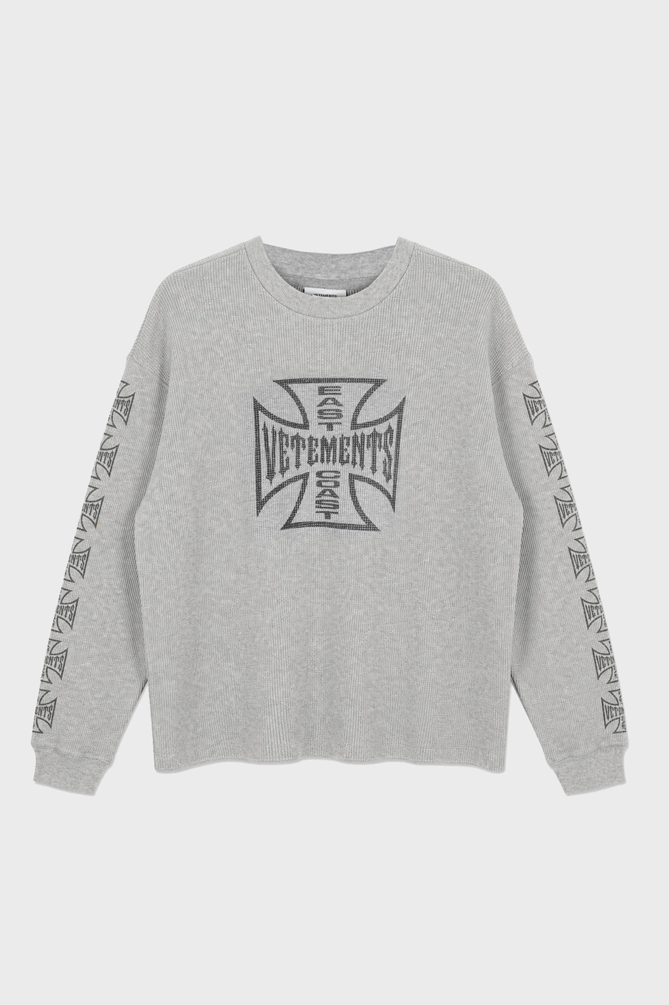 BIG BIKER CROSS WAFFLE LONGSLEEVE GREY