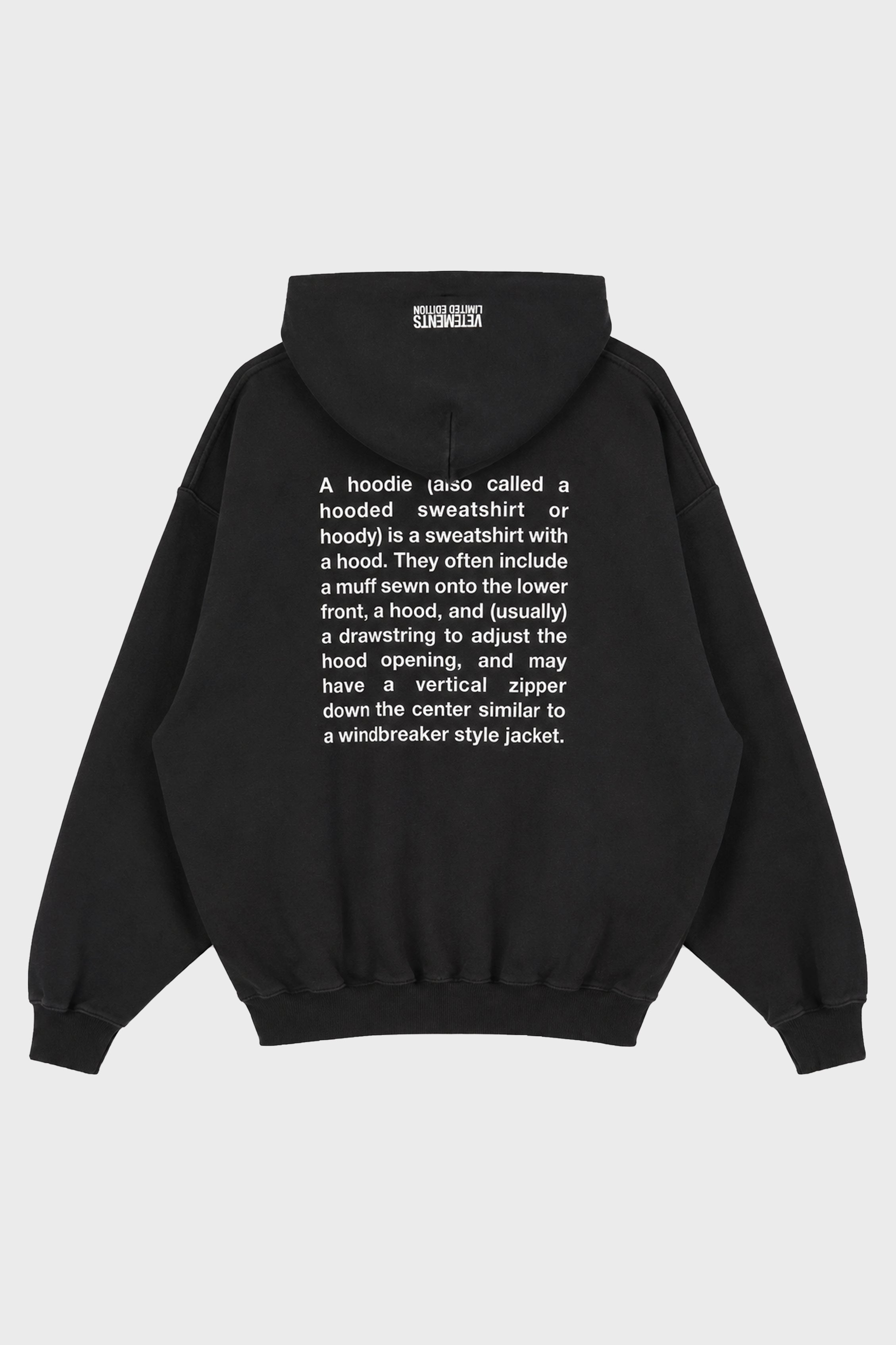EMBROIDERED DEFINITION ZIP-UP HOODIE WASHED BLACK