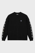 BIKER CROSS LOGO WAFFLE LONGSLEEVE BLACK