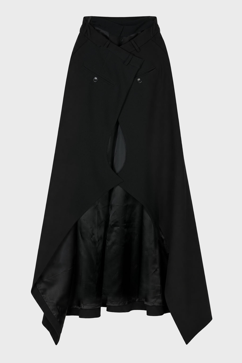 OPEN/CLOSED BACK TAILORED MAXI SKIRT BLACK