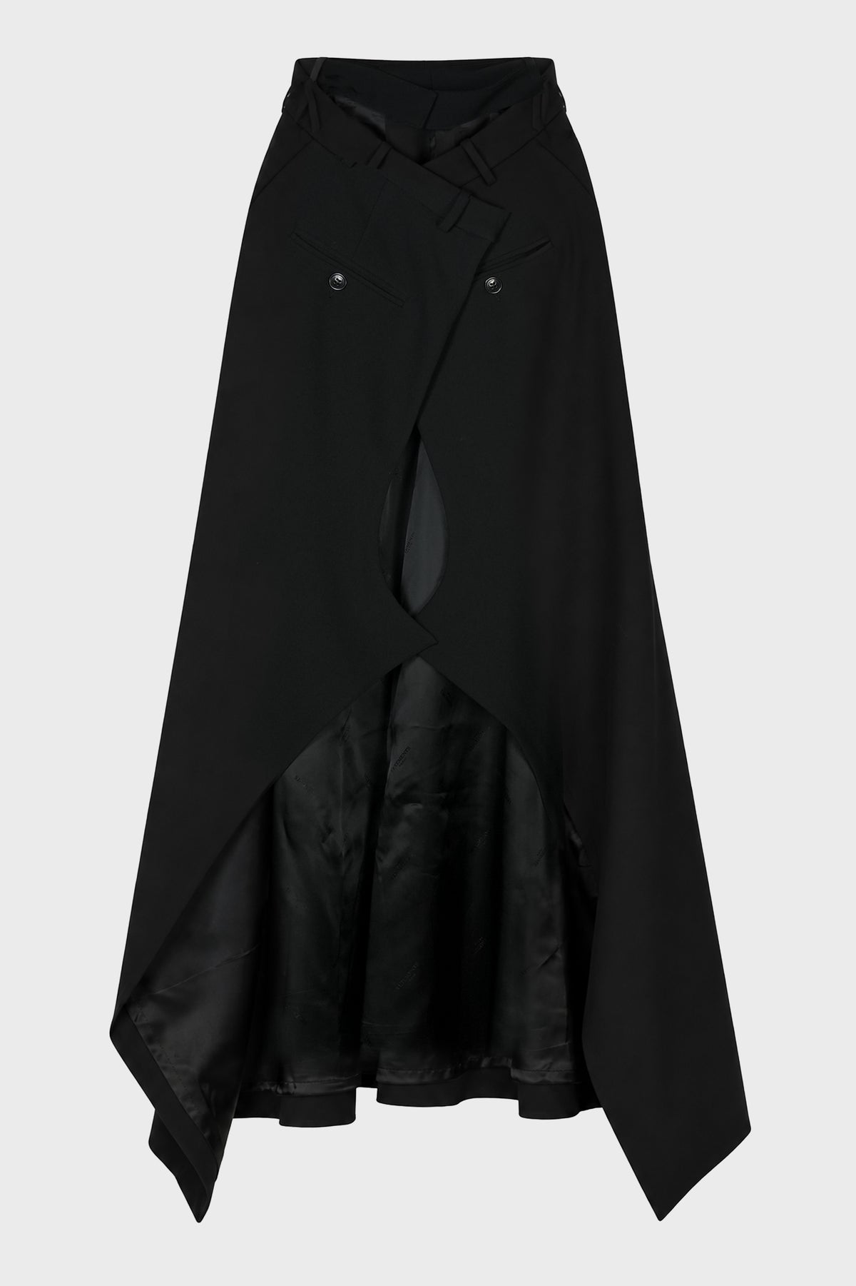 OPEN/CLOSED BACK TAILORED MAXI SKIRT BLACK