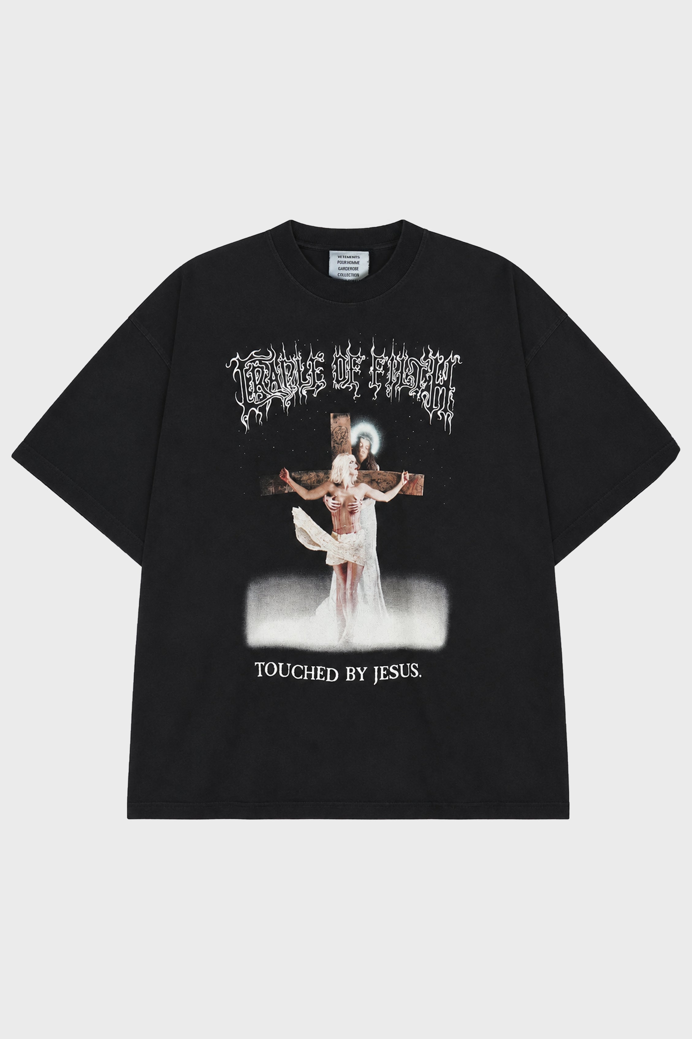 COF JESUS OVERSIZED T-SHIRT WASHED BLACK