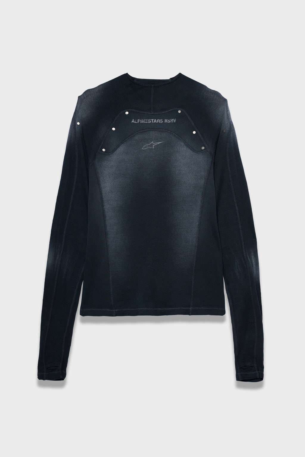 RSRV CROSSBONES LS TEE BLACK WASHED