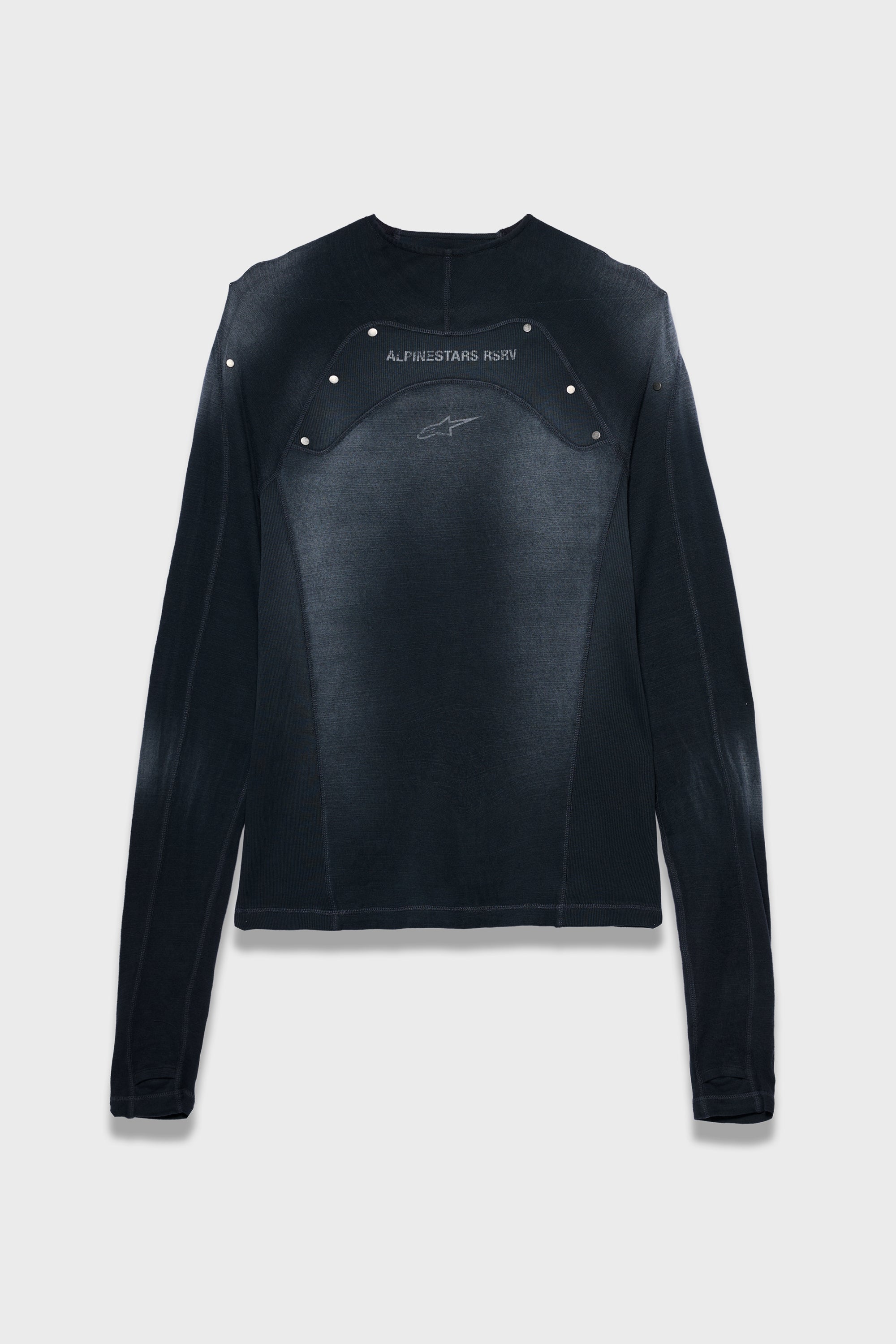 RSRV CROSSBONES LS TEE BLACK WASHED
