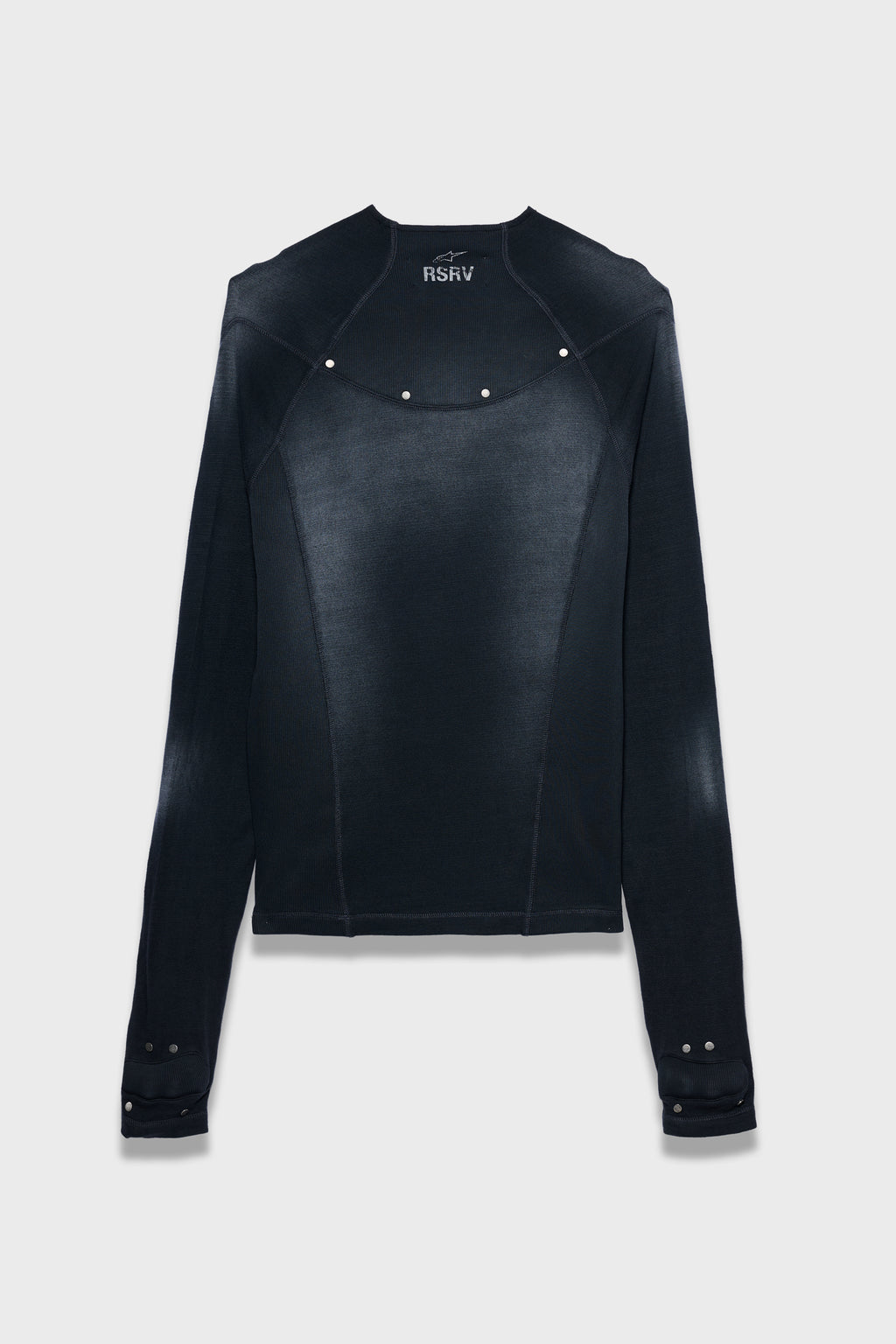 RSRV CROSSBONES LS TEE BLACK WASHED