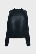 RSRV CROSSBONES LS TEE BLACK WASHED