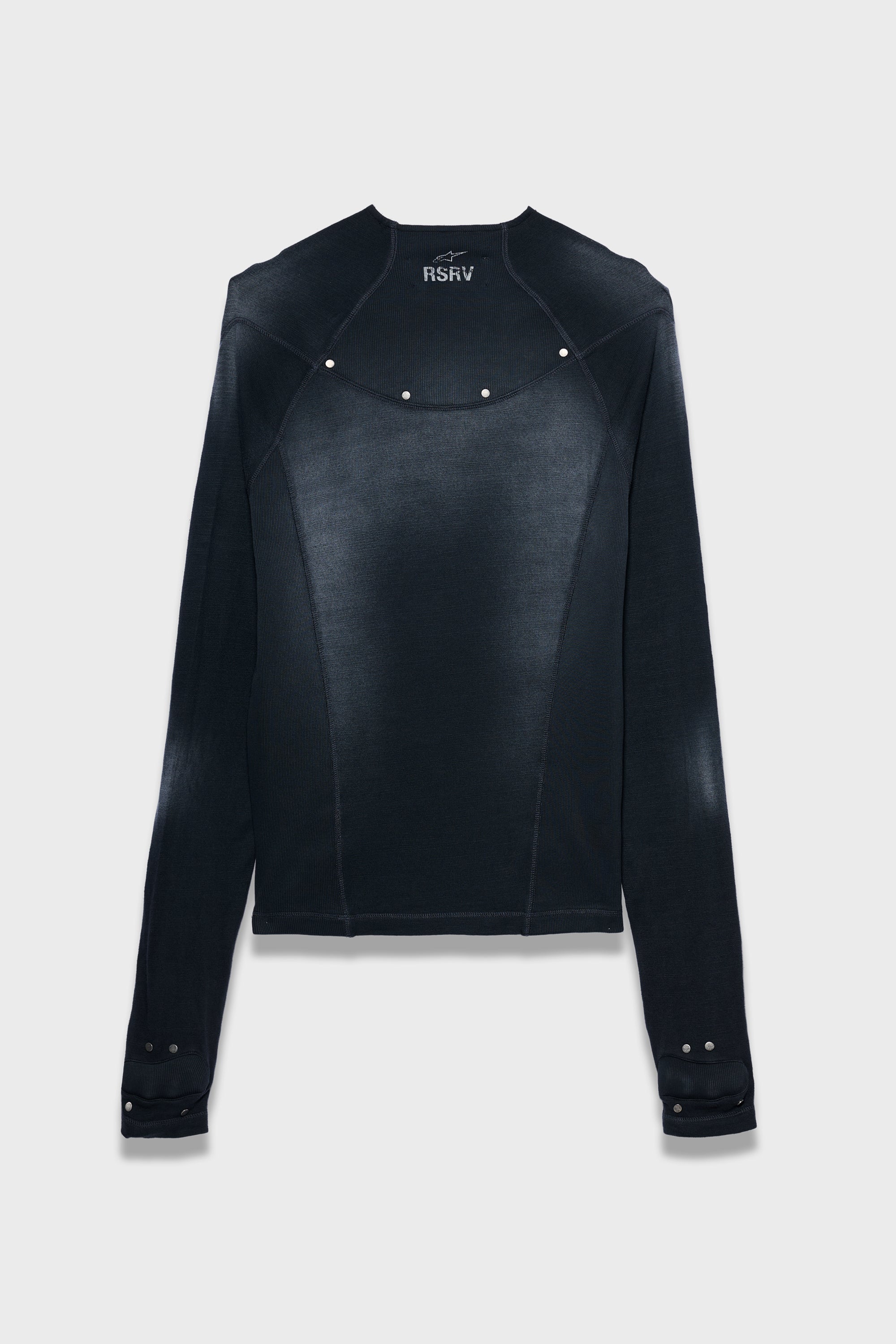 RSRV CROSSBONES LS TEE BLACK WASHED