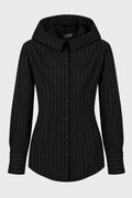 HOODIE WOMAN FIT SHIRT BLACK/WHITE