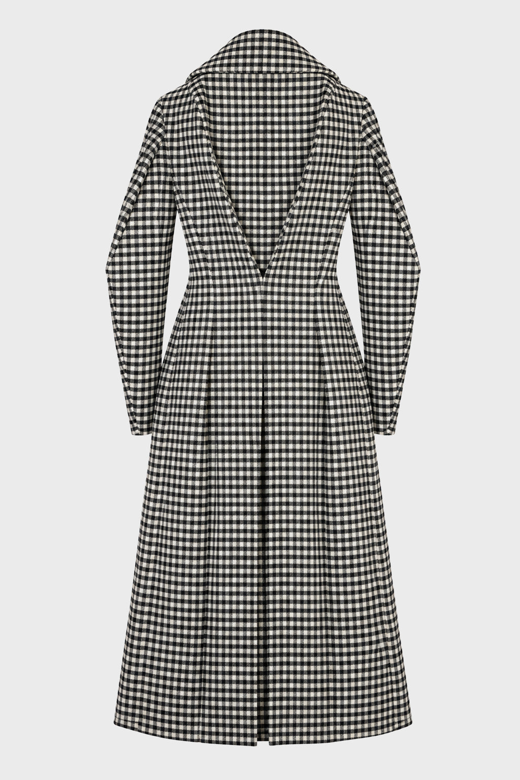 CHECK NEOPRENE PLEATED COAT BLACK/WHITE