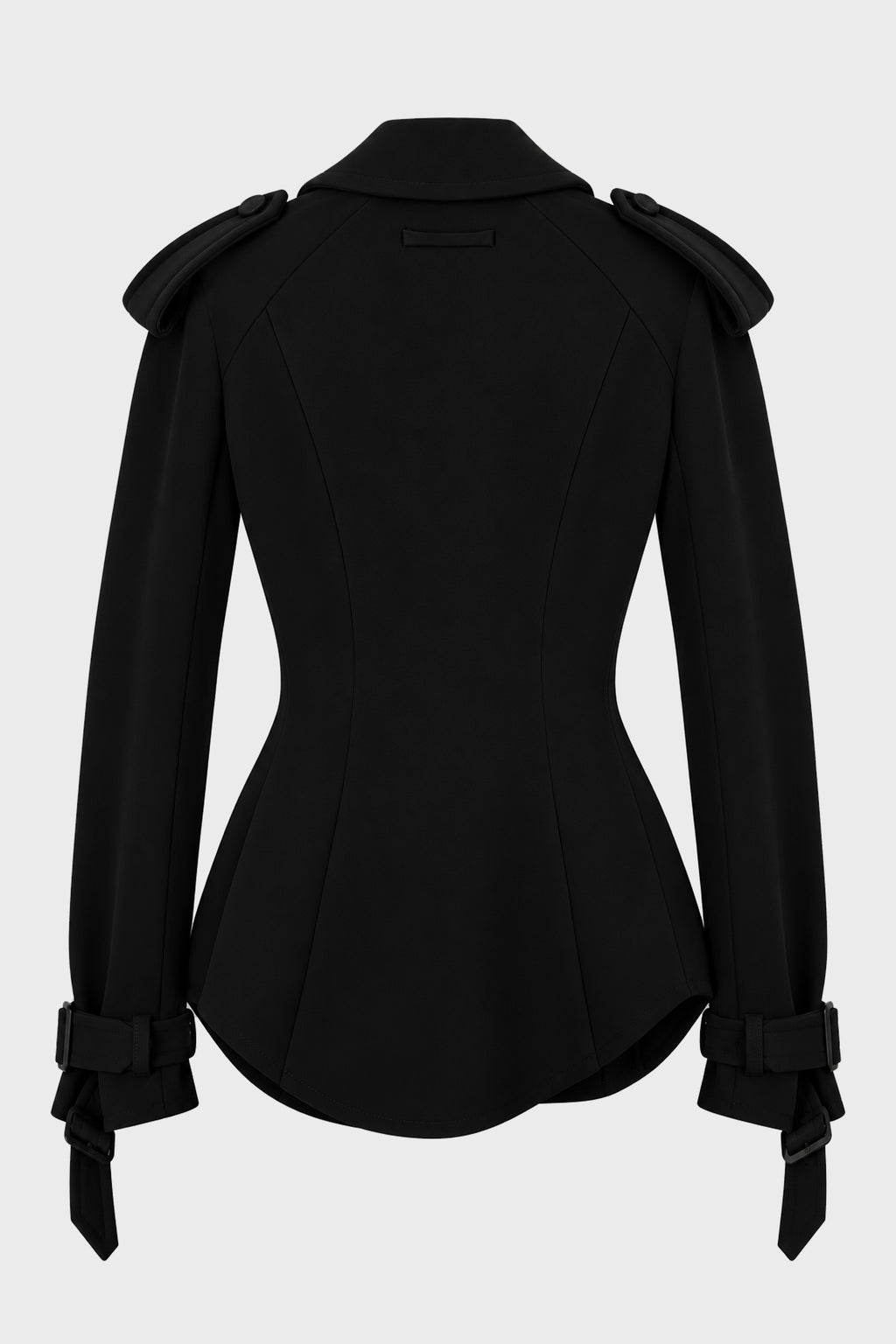 MILITARY SHIRT WOMAN FIT WITH TRENCH DETAILS BLACK