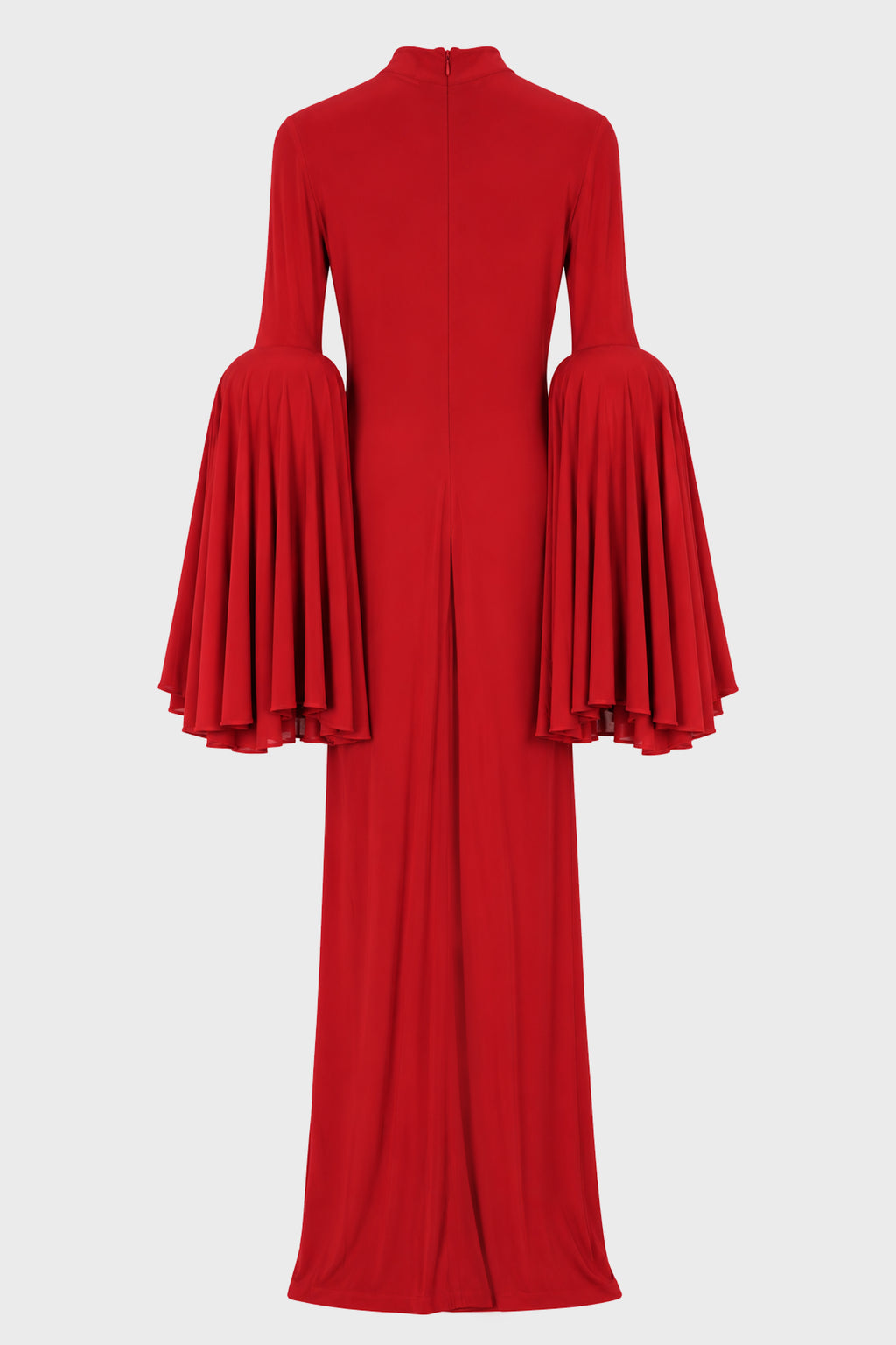 STRETCH VISCOSE LONG DRESS WITH GATHERING BURGUNDY