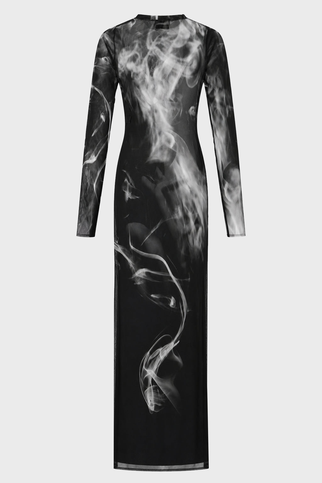 MESH LONG DRESS PRINTED "SMOKING WOMEN"