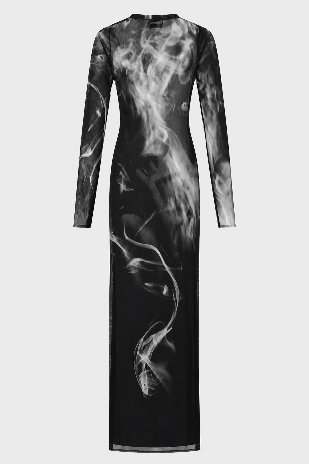 MESH LONG DRESS PRINTED "SMOKING WOMEN"