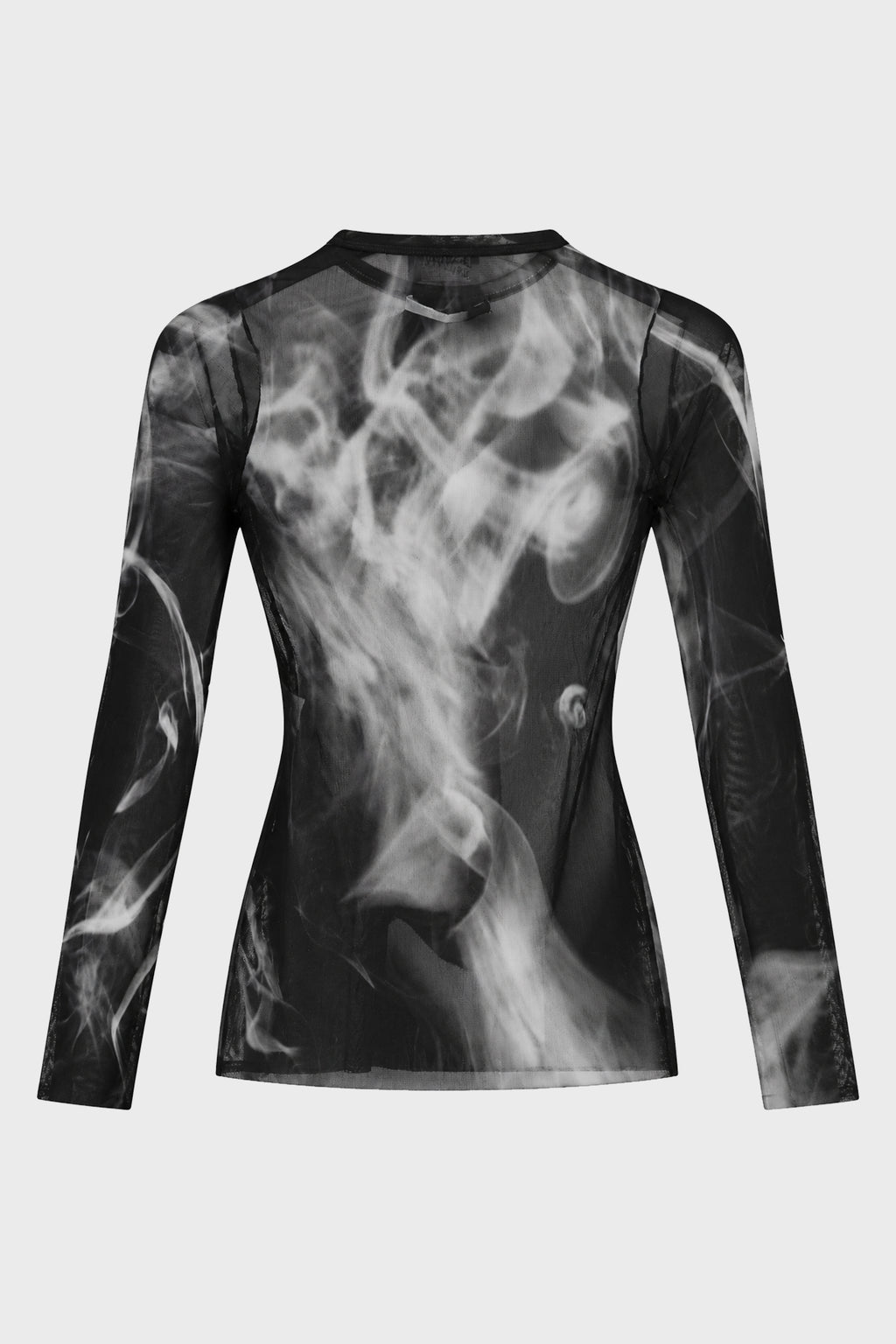 MESH LONG SLEEVES TOP PRINTED "SMOKING WOMEN"