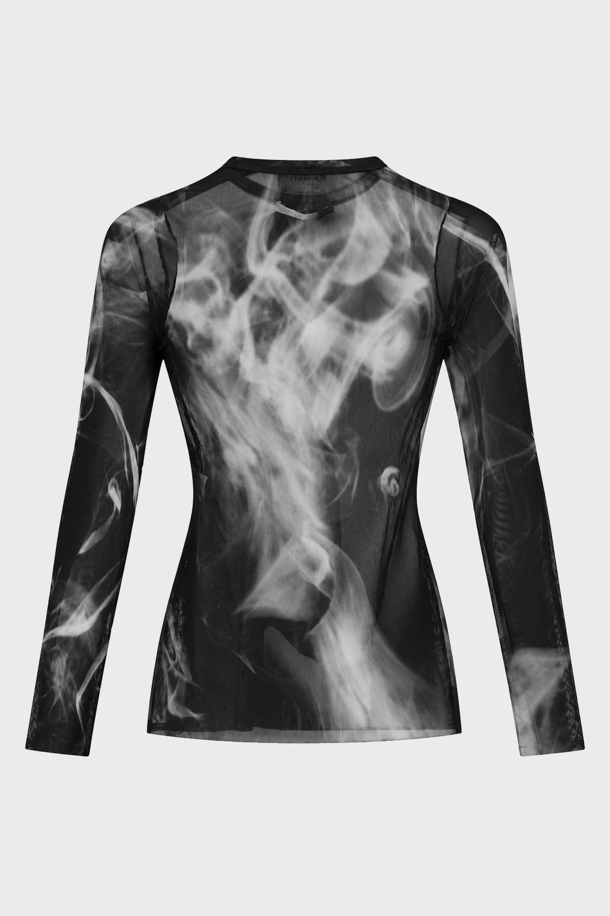MESH LONG SLEEVES TOP PRINTED "SMOKING WOMEN"