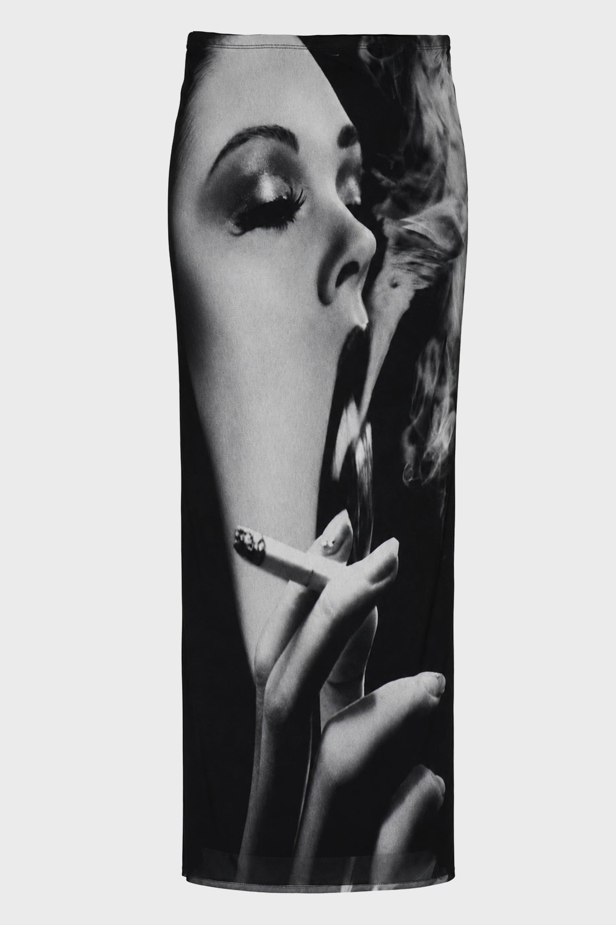 MESH LONG SKIRT PRINTED "SMOKING WOMEN"