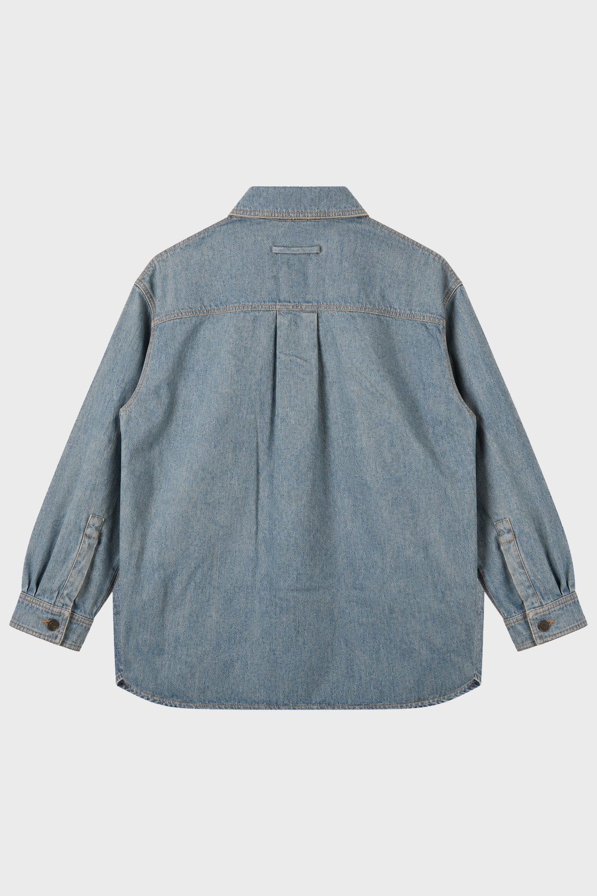 FACE PRINT OVERSIZED DENIM SHIRT INDIGO