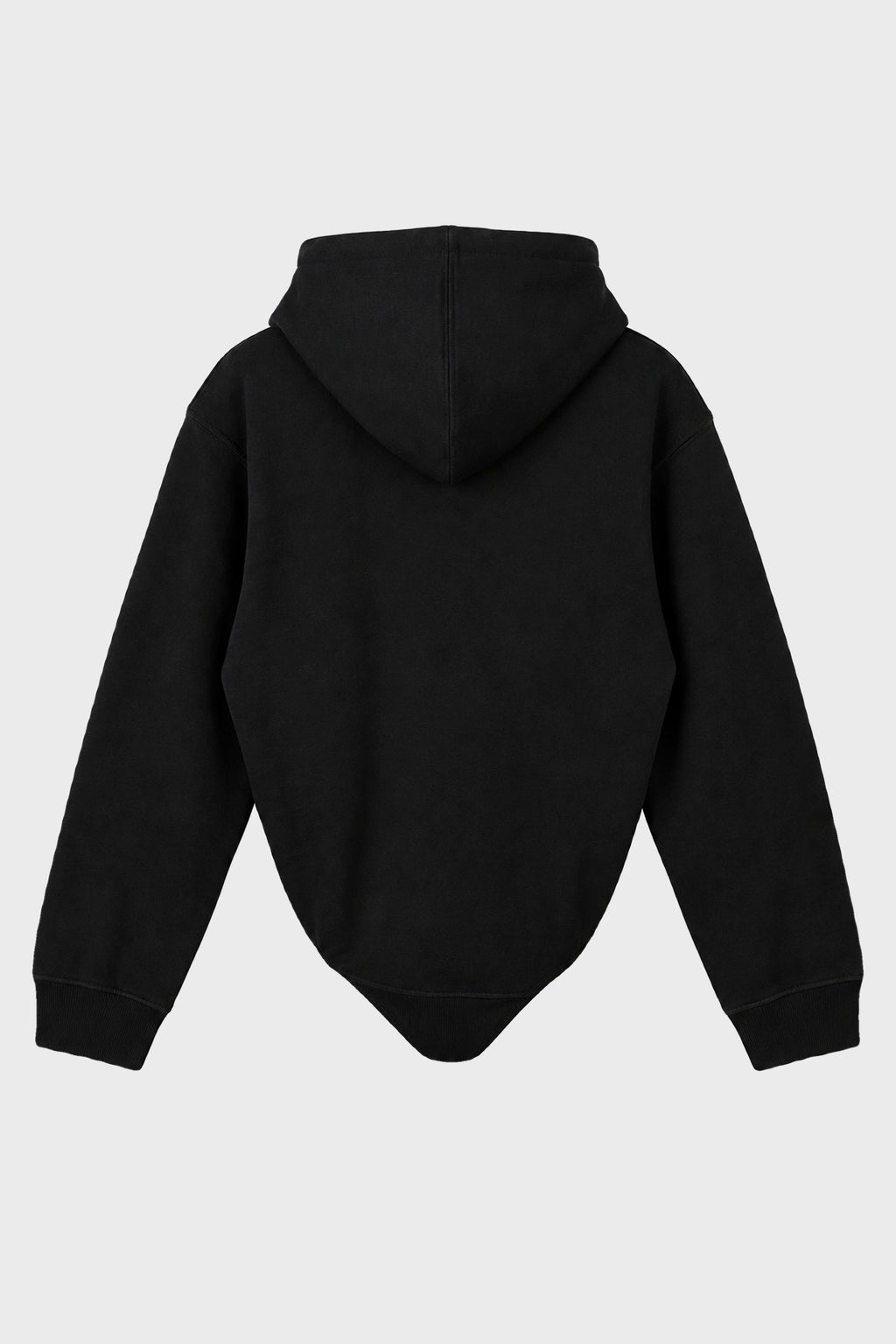 COTTON FLEECE HOODIE WITH LEATHER TAG DETAIL