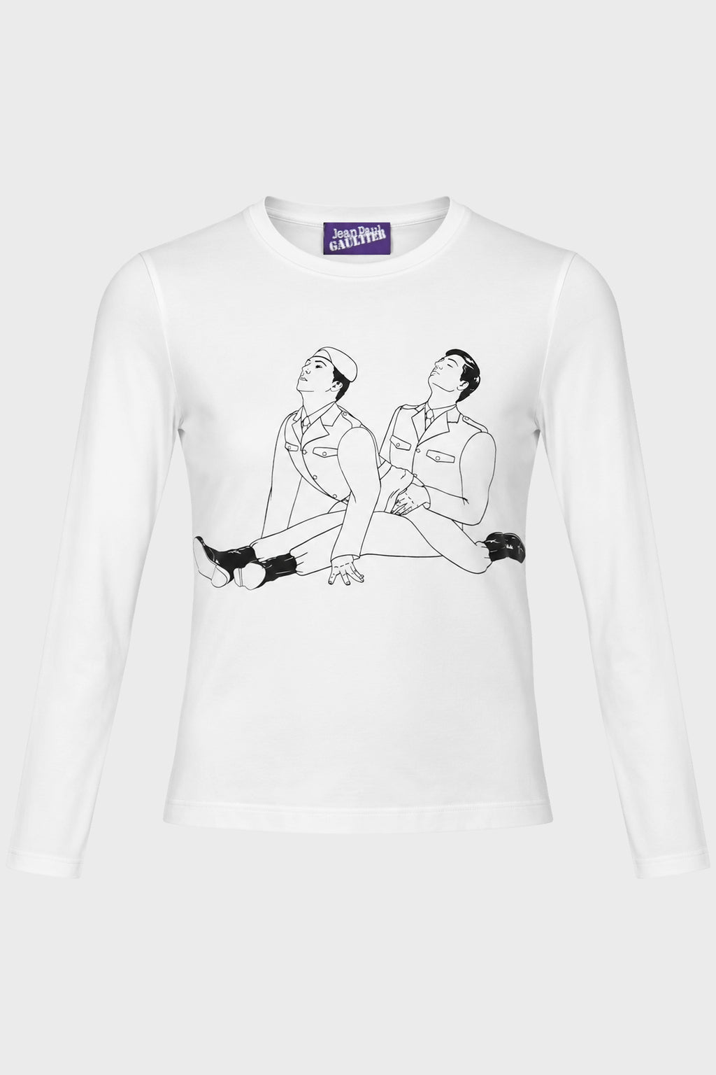 STRETCH COTTON JERSEY LONG SLEEVES TOP PRINTED "KAMASUTRA"