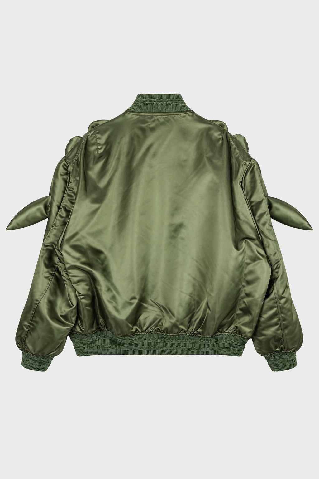 FLOWER POWER BOMBER OVERSIZED MILITARY GREEN