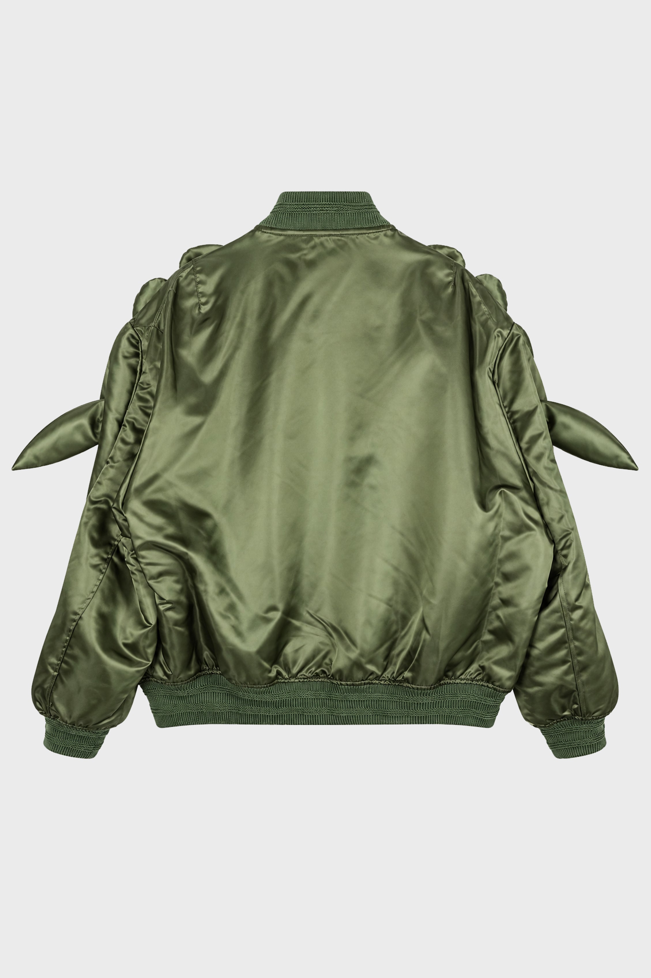FLOWER POWER BOMBER OVERSIZED MILITARY GREEN