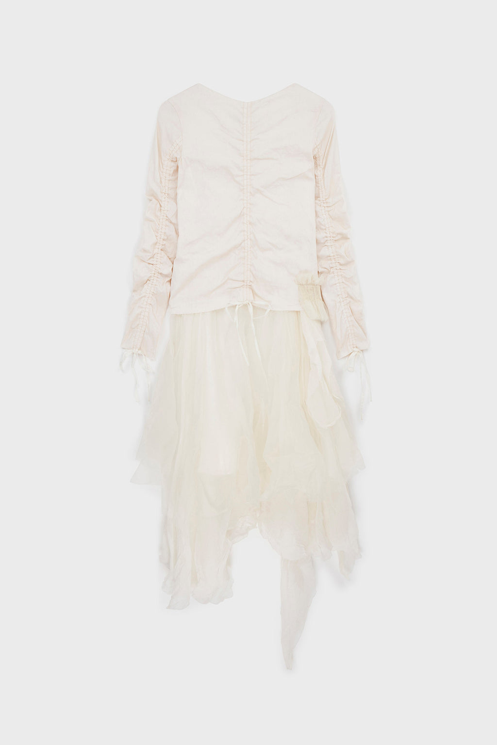 OFF WHITE SOPWITH LAYERED ORGANZA STRETCH DRESS