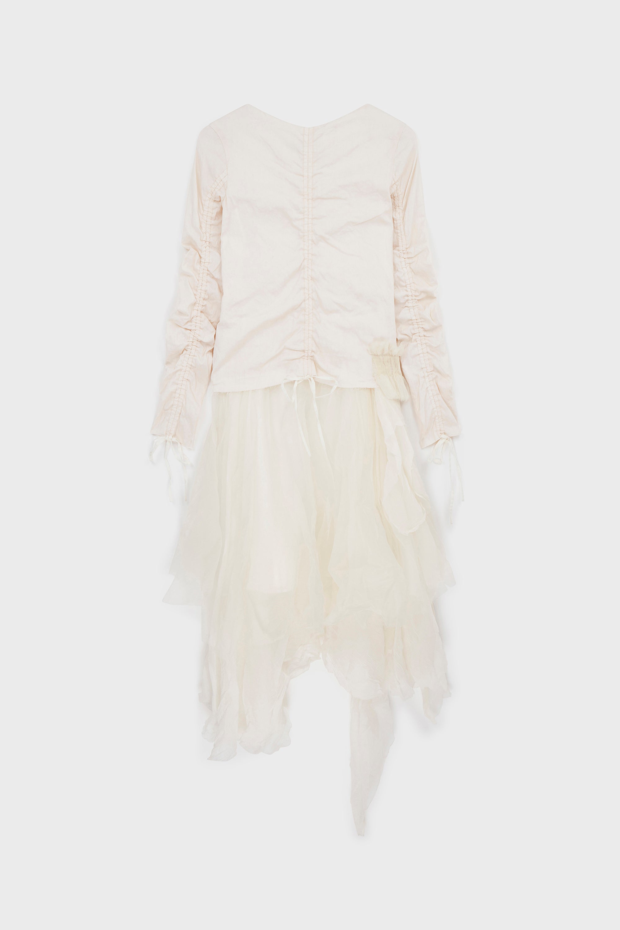 OFF WHITE SOPWITH LAYERED ORGANZA STRETCH DRESS