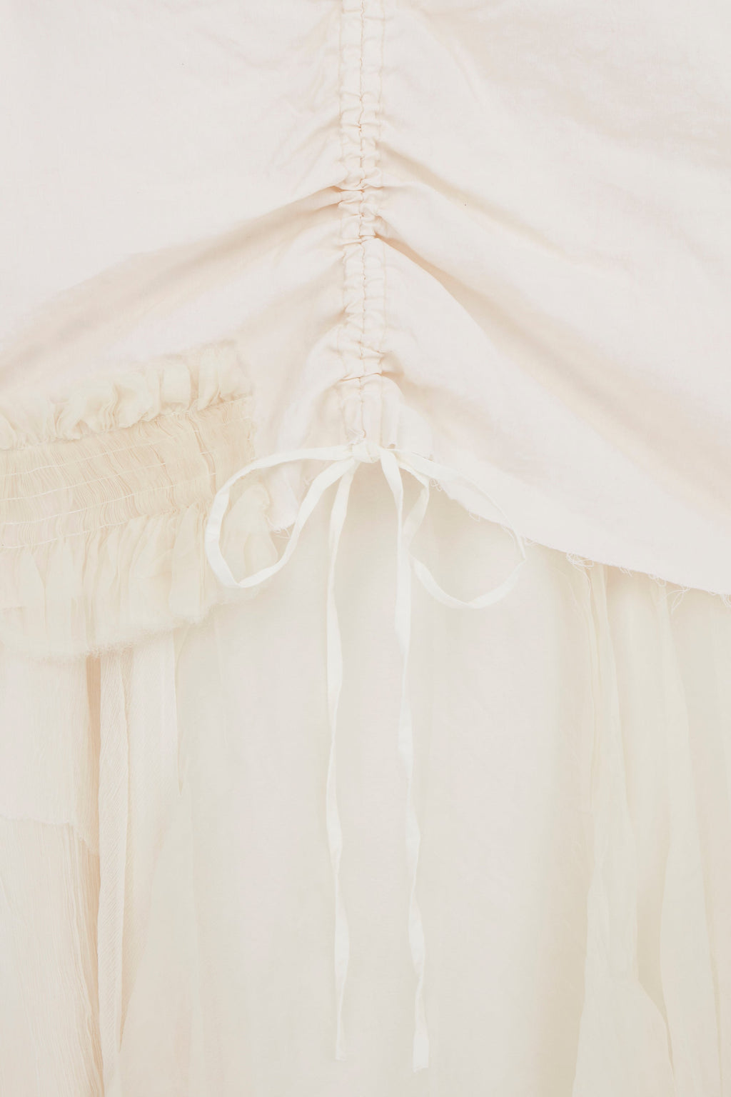 OFF WHITE SOPWITH LAYERED ORGANZA STRETCH DRESS