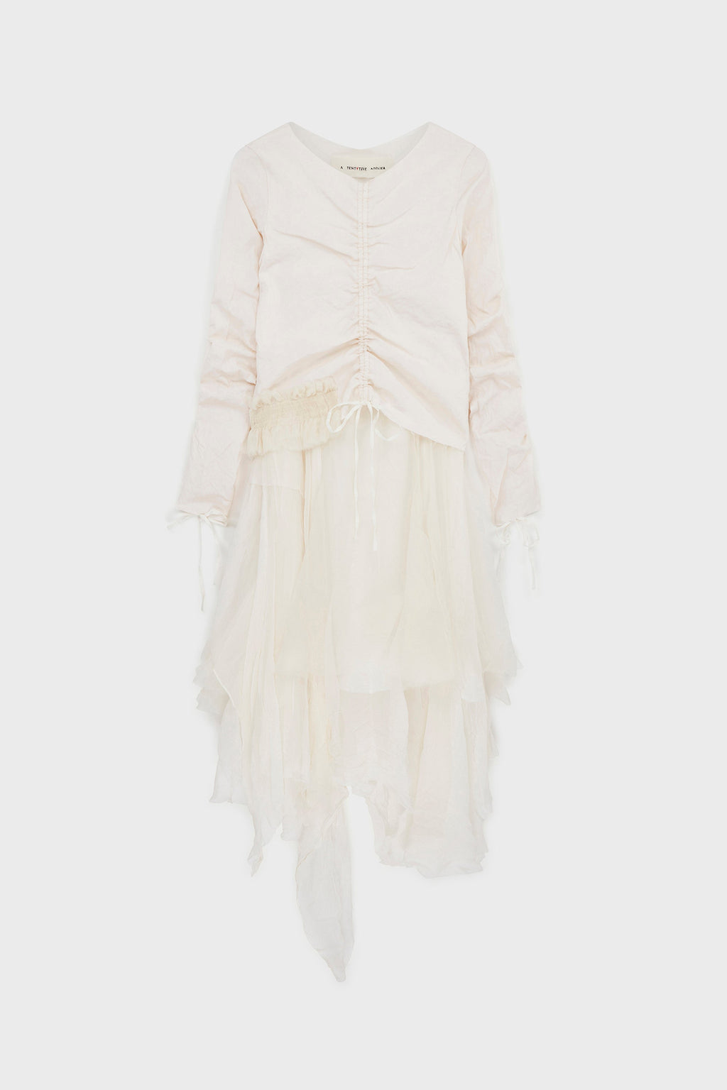 OFF WHITE SOPWITH LAYERED ORGANZA STRETCH DRESS