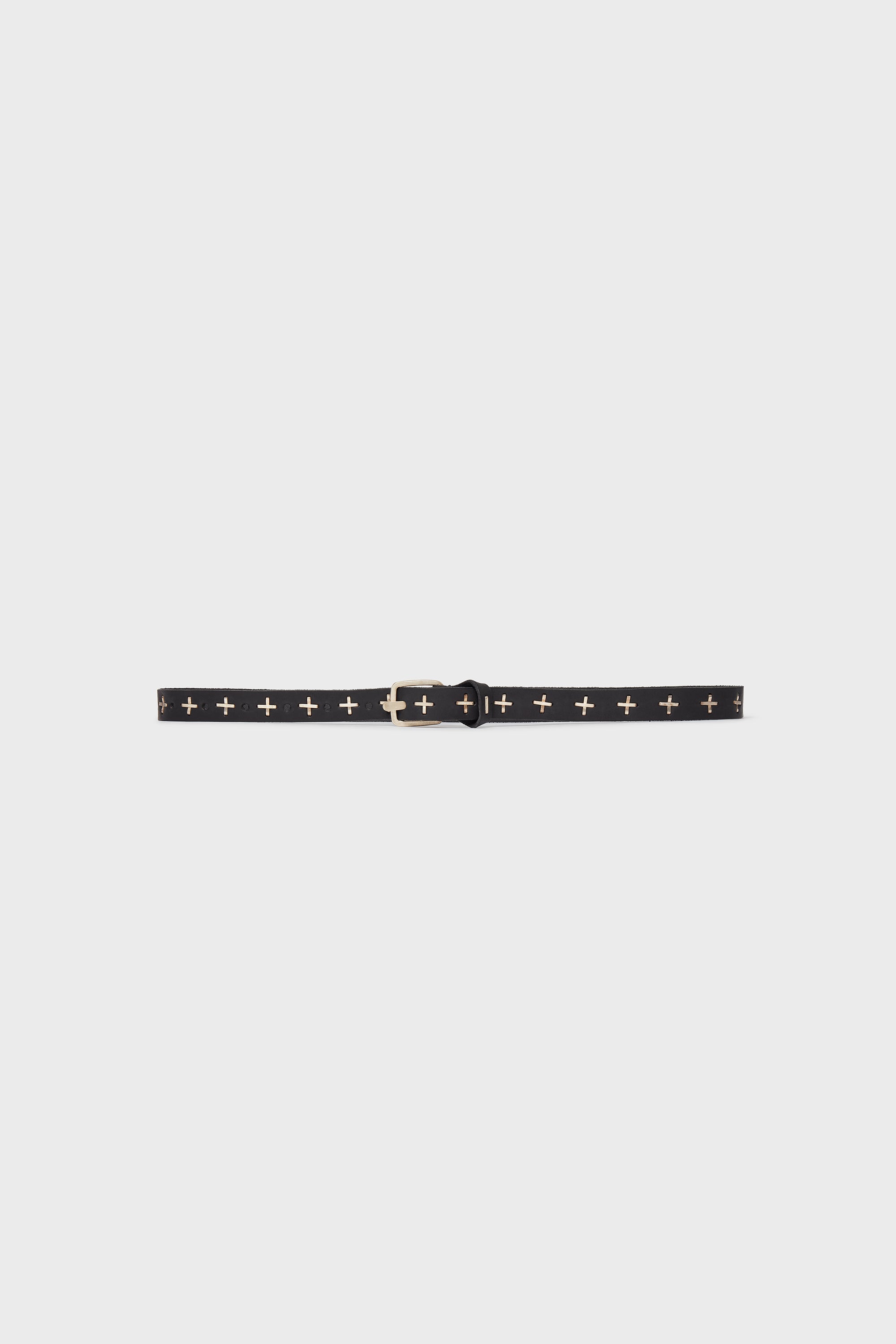 "+" STUDDED Q BUCKLE MED BELT BLACK