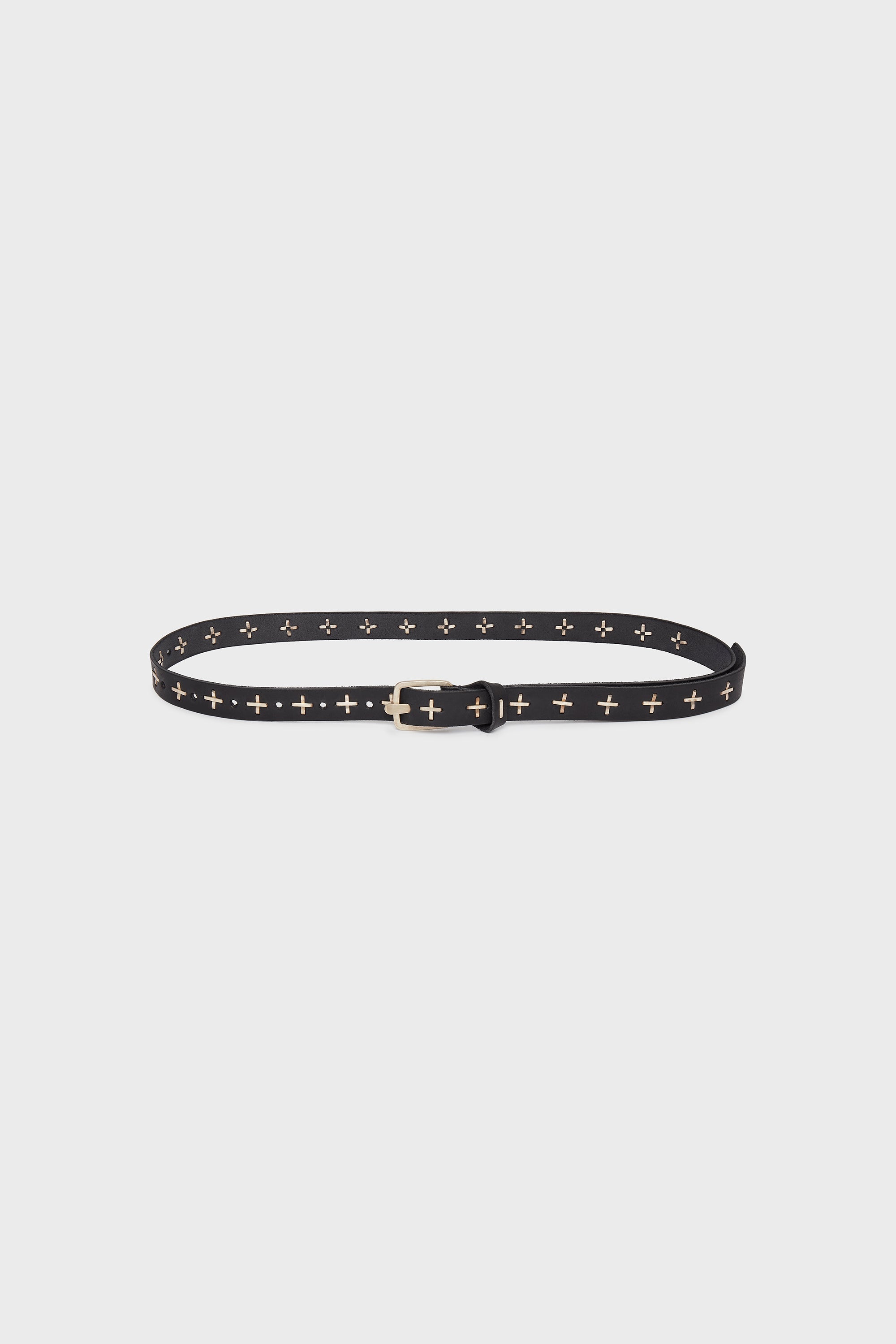 BLACK "+" STUDDED Q BUCKLE MED BELT