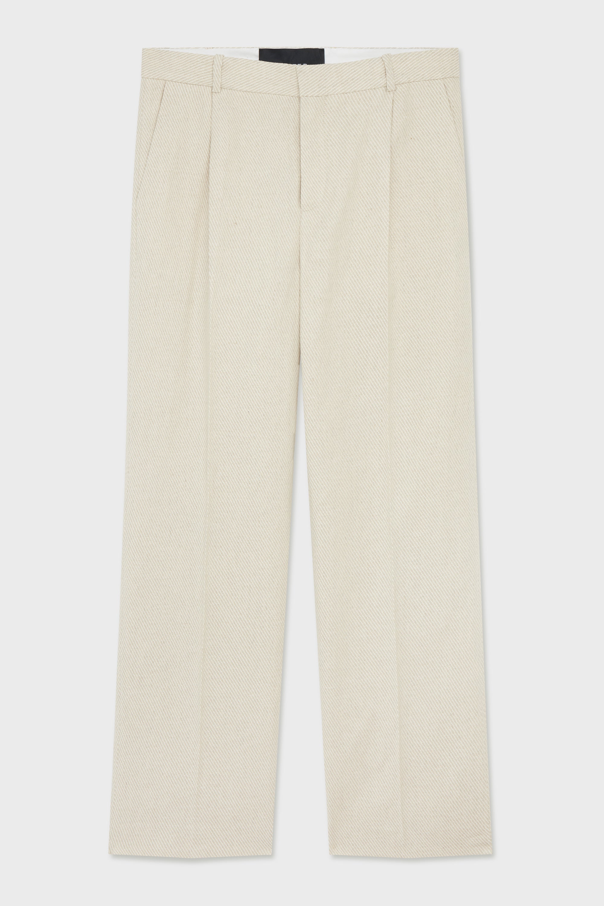 CLASSIC TROUSERS WHITH PLEAT LINEN TWILL SAND
