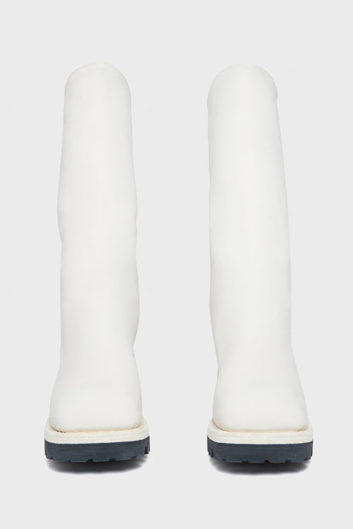 9089V BACK ZIP HIGH BOOTS WHITE