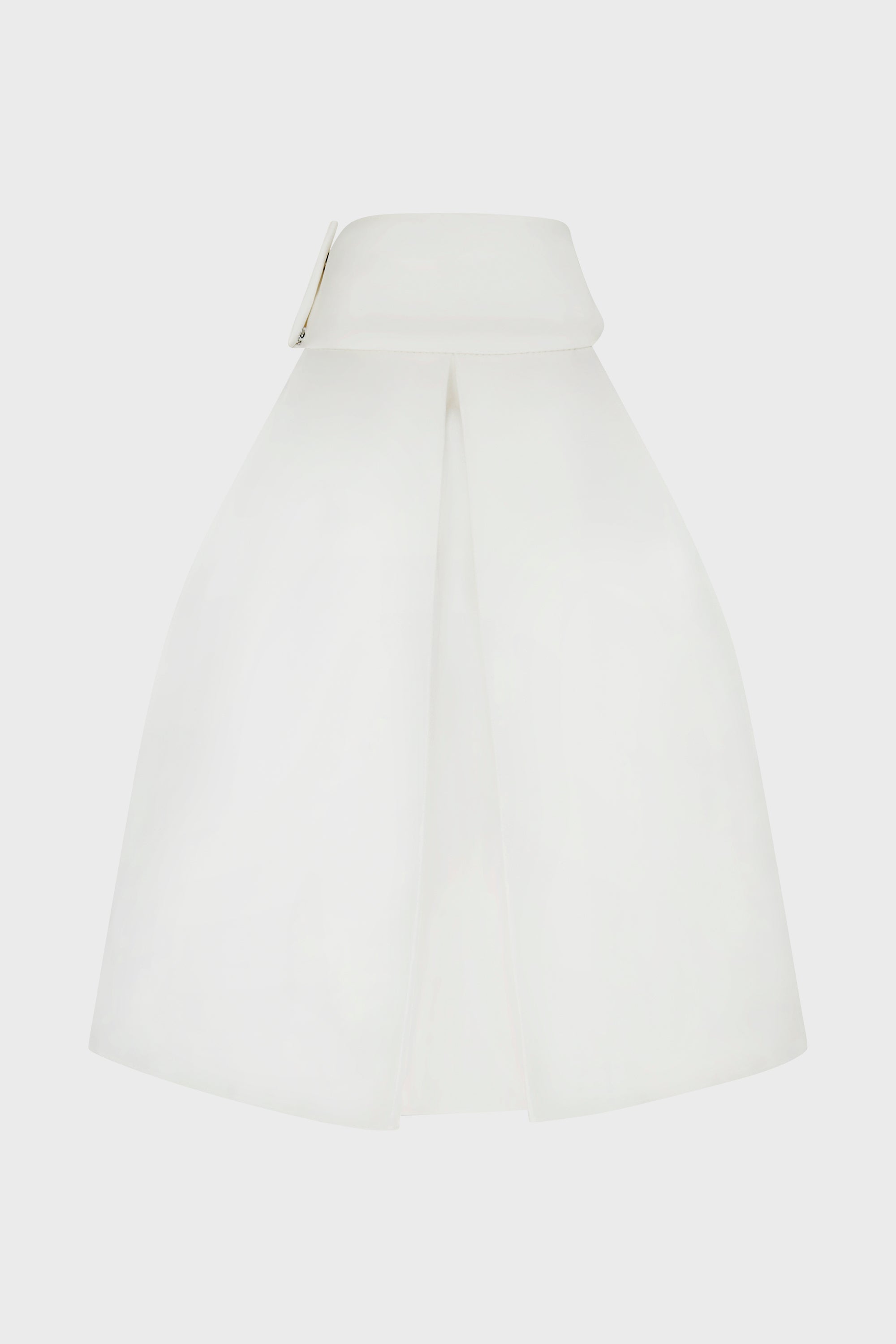 WHITE SATIN HALTERNECK SHORT BLOUSE