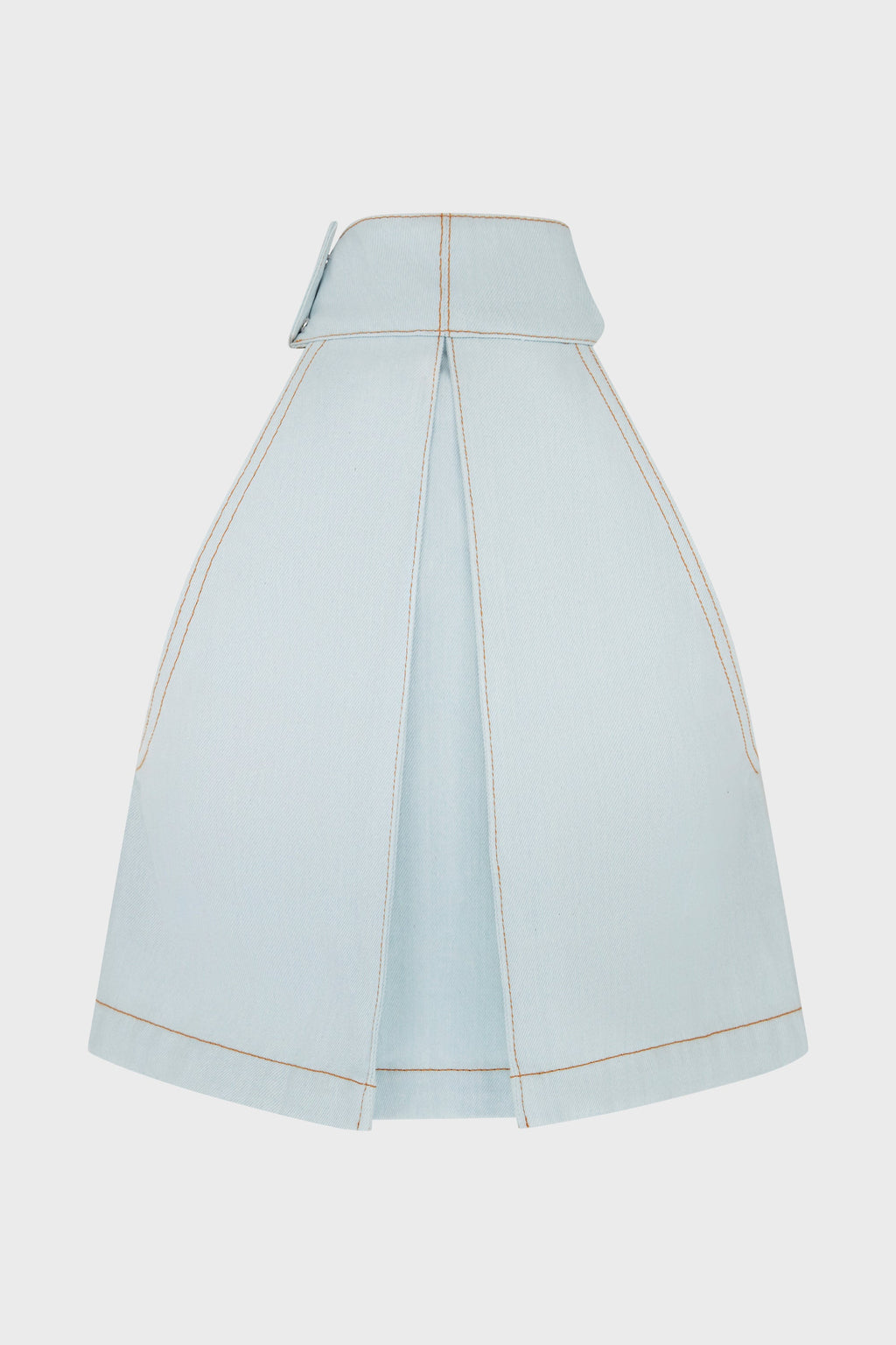 SHORT HALTERNECK DENIM BLOUSE