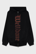 BLACK FLARE HOODIE ZIP-UP